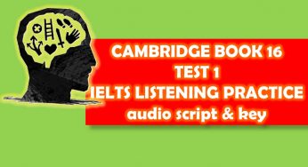 CAMBRIDGE BOOK 16 – TEST 1